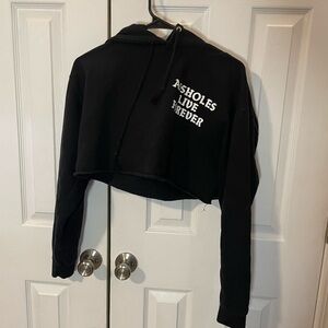 Black Cropped Hoodie Jacket